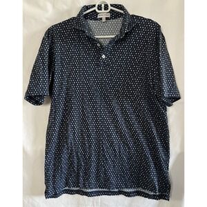 Peter Millar Men's Navy Pilot Mill Epic Solo Printed Short-Sleeve Polo Size M
